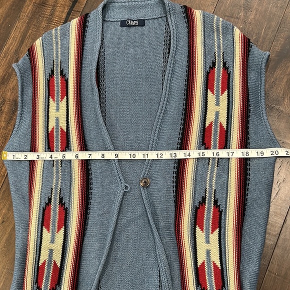 Chaps Western Aztec Pattern Tunic Sweater Vest - Picture 13 of 15